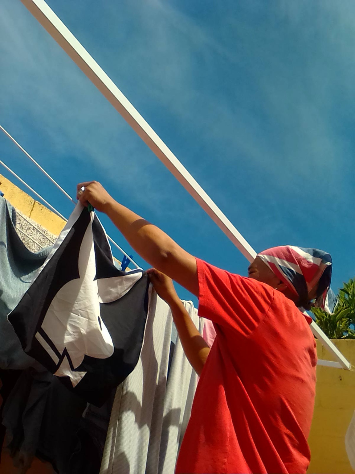 Fresh laundry on the line